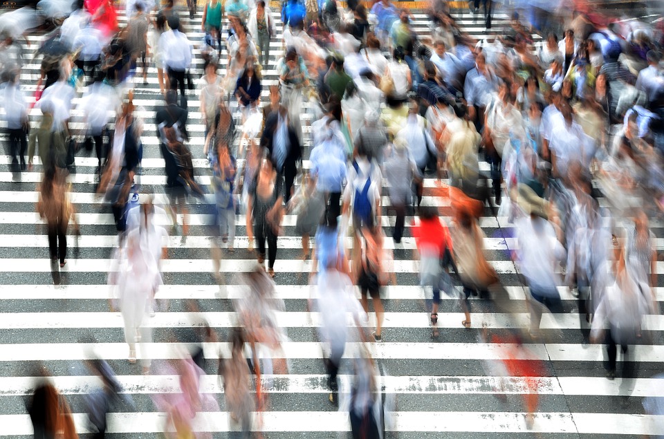 A busy public area.